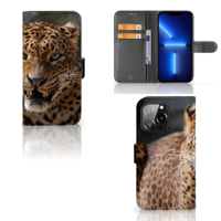 iPhone 13 Pro | Telefoonhoesje | Met pasjeshouder | Luipaard - thumbnail