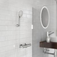 NAPOLI handdouche, 3 functies, chroom antikalk nozzles 3 selecteerbare jets douchekop: Ø ca. 7,3 cm inclusief waterbesparende pakking - tot wel 50% minder water verbruik ½" (Ø ca. 1,9 cm) ve - thumbnail