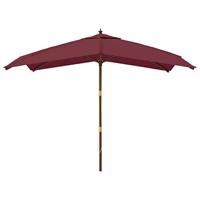 Parasol met houten paal 300x300x273 cm bordeauxrood - thumbnail