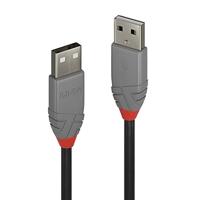 LINDY USB-kabel USB 2.0 USB-A stekker, USB-A stekker 0.20 m Zwart 36690 - thumbnail