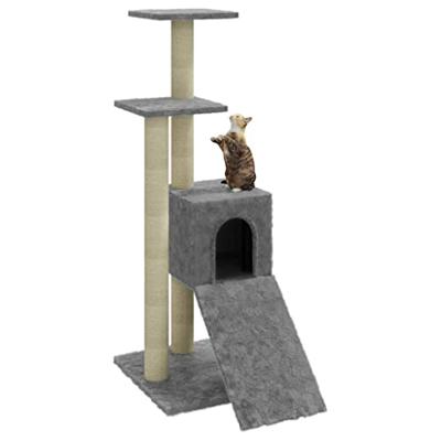 VidaXL Kattenmeubel met sisal krabpalen 92 cm lichtgrijs