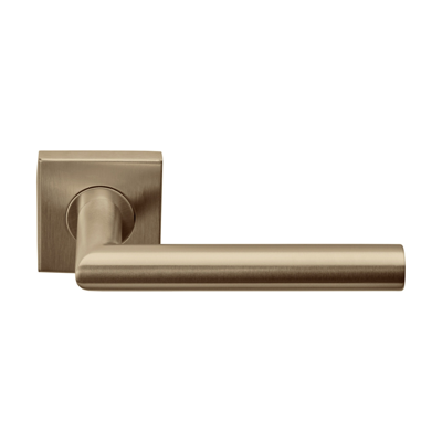Formani Basics LB2-19BSQ deurkruk geveerd op vierkant rozet - PVD licht brons