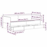 Dagbedframe met lades artisanaal eikenkleurig 90 x 200 cm - thumbnail