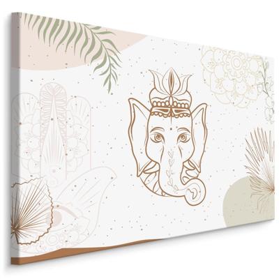 Schilderij - Prachtige tekening van Ganesha, Premium Print