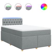Boxspring met matras stof lichtgrijs 120x200 cm - thumbnail