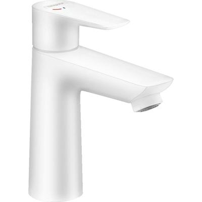 Wastafelmengkraan Talis E HansGrohe 110 Eengreeps CoolStart met Trekwaste Mat Wit