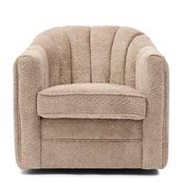 Rivièra Maison Draaifauteuil 'St. Lewis' Chenille, kleur Soft Walnut - thumbnail