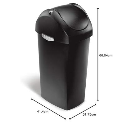 Simplehuman Afvalemmer Swing 60 liter Zwart