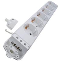 VB 41134 tafelcontactdoos 6-voudig + ra zonder snoer wit - thumbnail