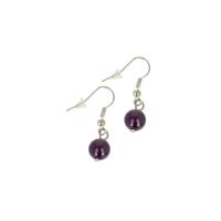 Oorbellen Amethist Bol (8 mm) - thumbnail