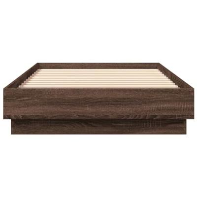 Bedframe met LED-verlichting bruin eikenkleurig 100x200 cm