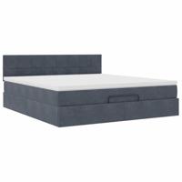 Ottoman bed met matras en LED's 160x200cm fluweel donkergrijs - thumbnail