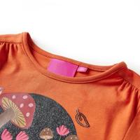 Kindershirt met lange mouwen eekhoornprint 116 oranjebruin - thumbnail