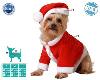 Kostuum voor honden Kerstman Maat S