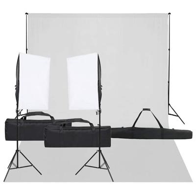 VidaXL Fotostudioset met verlichtingsset en achtergrond VidaXL Fotostudioset met verlichtingsset en achtergrond