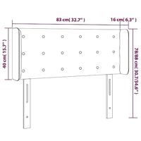 Hoofdbord met randen 83x16x78/88 cm stof zwart - thumbnail