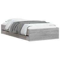 Bedframe met lades bewerkt hout grijs sonoma eiken 75x190 cm - thumbnail