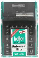 Heller 28913 9 Bitset 32-delig Kruiskop Phillips, Kruiskop Pozidriv, Plat, Zesrond-TX BO, Inbus Incl. bithouder en schroevendraaier - thumbnail
