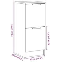 Dressoir 30x30x70 cm bewerkt hout artisanaal eikenkleur - thumbnail