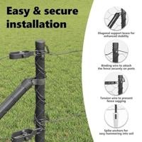 VidaXL Afrasteringspaal grijs 25 x 0,6 m (50 mm gaas) staal en pvc - thumbnail