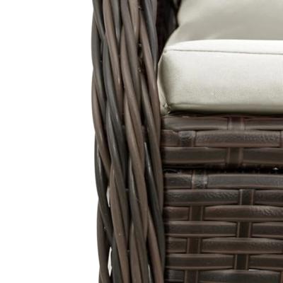 5-delige Tuinset met kussens poly rattan bruin 5-delige Tuinset met kussens poly rattan bruin