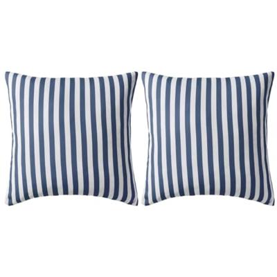 VidaXL Buitenkussens 45x45 cm gestreept marineblauw 2 st
