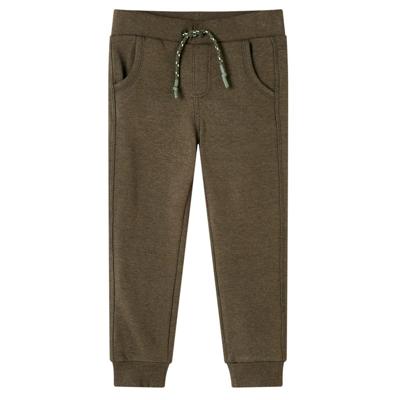 Kinderjoggingbroek 128 gemleerd kakikleurig Kinderjoggingbroek 128 gemleerd kakikleurig