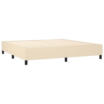 Boxspring met matras stof crèmekleurig 200x200 cm