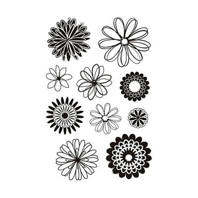 Creativ Company Silicone stempels, bloemen, vel 11x15,5 cm, 1 vel