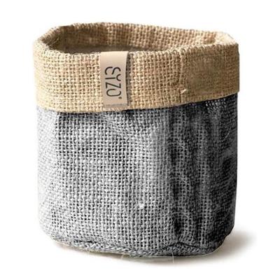 Sizo Waterdichte Plantenzak van Jute 13 cm Grijs