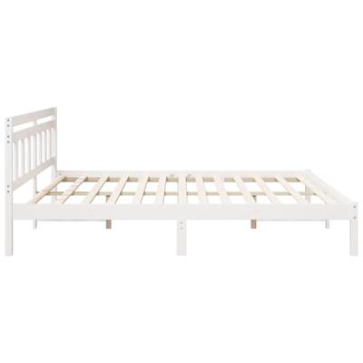 Bedframe met hoofdeinde Wit Massief grenenhout
