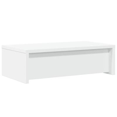 Monitorstandaard met lades 50x27x15 cm bewerkt hout wit