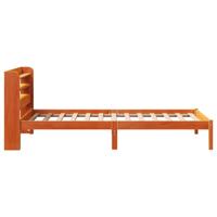 Bedframe met hoofdbord massief grenenhout wasbruin 100x200 cm - thumbnail