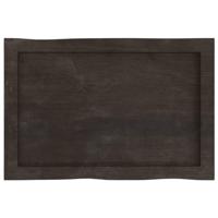 Tafelblad natuurlijke rand 60x40x(2-6) cm eikenhout donkerbruin - thumbnail