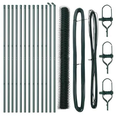 VidaXL Afrasteringspaal groen 25 x 1,6 m (50 mm gaas) staal en pvc