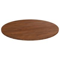 Tafelblad rond 80x1,5 cm bewerkt massief eikenhout donkerbruin - thumbnail