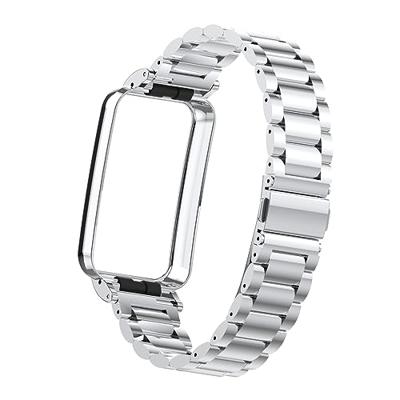 Metalen schakelband met case - Zilver - Xiaomi Smart band 7 Pro