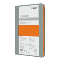 Sigel LS200 Notitieboek Linescape Hardcover DIN A5 Geruit Lichtgrijs, Neon-oranje Aantal paginas: 88 - thumbnail