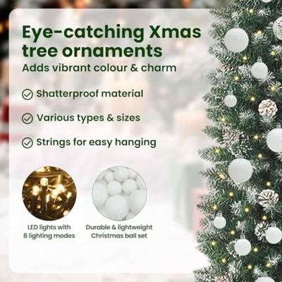 VidaXL Kunstmatige slanke kerstboom met 150 led groen en wit 150 cm