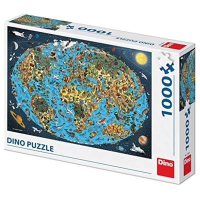 DinoToys Dino puzzel - bijzondere wereldkaart - 1000 stukjes DinoToys Dino puzzel - bijzondere wereldkaart - 1000 stukjes
