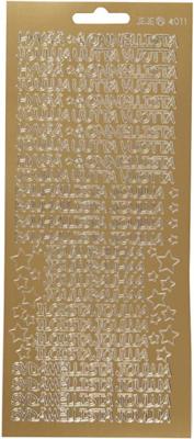 Creativ Company Stickers, hyvaa onnelista, vel 10x23 cm, goud, 1 vel