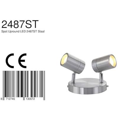 Mexlite Spot upround IP44 LED 2487st staal Mexlite Spot upround IP44 LED 2487st staal