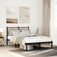 Bedframe met hoofdbord metaal sonoma eikenkleurig 120x190 cm - thumbnail