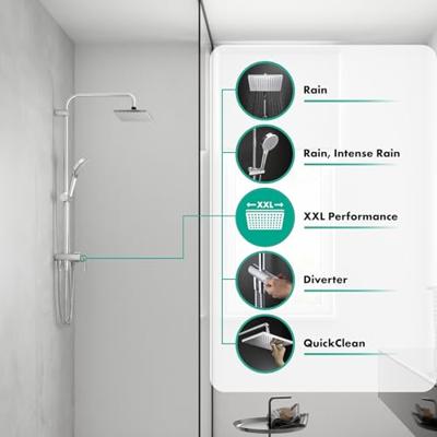 Regendouche set HansGrohe Vernis Shape Showerpipe 230 1 Jet Reno EcoSmart 9l/min Chroom - thumbnail