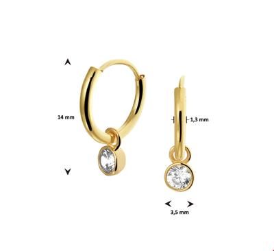 TFT Creolen Met Hangers Zirkonia Geelgoud Glanzend 1.3 mm x 11 mm TFT Creolen Met Hangers Zirkonia Geelgoud Glanzend 1.3 mm x 11 mm