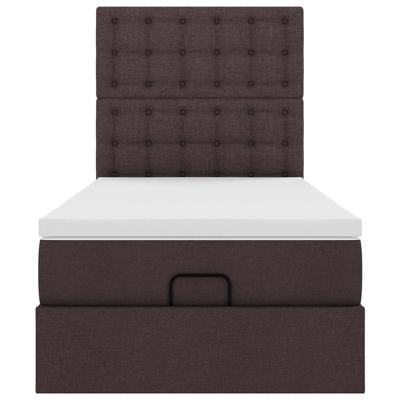 Ottoman bed met matras en LED's 120x190 cm stof donkerbruin