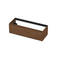 INK - Onderkast 1 Lade Greeploos met Houten Keerlijst - 1200x450x350 Mm - Warm Walnoot - thumbnail