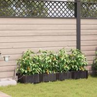 Tuin Bloempot 4 pcs Bruin Staal - thumbnail