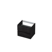 INK - Onderkast 2 Laden Greeploos met Houten Keerlijst - 600x450x520 Mm - Houtskool Eiken - thumbnail