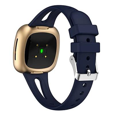 Fitbit Versa 3 & 4 / Sense 1 & 2 - Sportbandje druppel design - Large - Donkerblauw